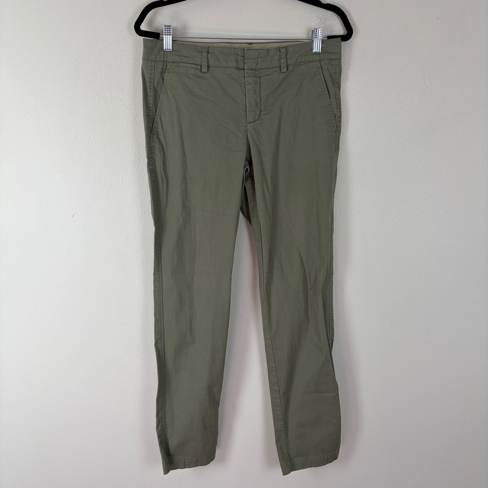 Piazza Sempione Kim Olive Green Tailored Slim Straight Pants Made in Italy 50